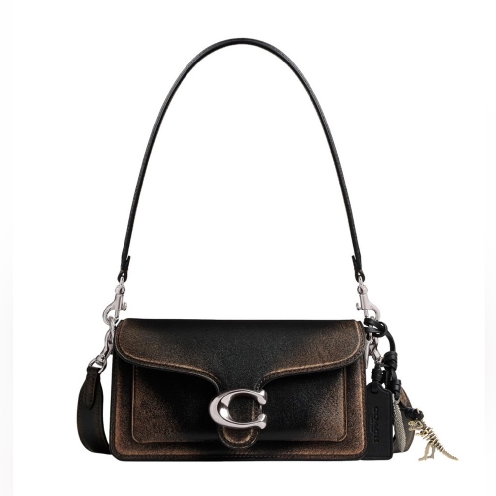 Coach Black Tabby 26 with Bronze Accent Leather Shoulder Bag - New